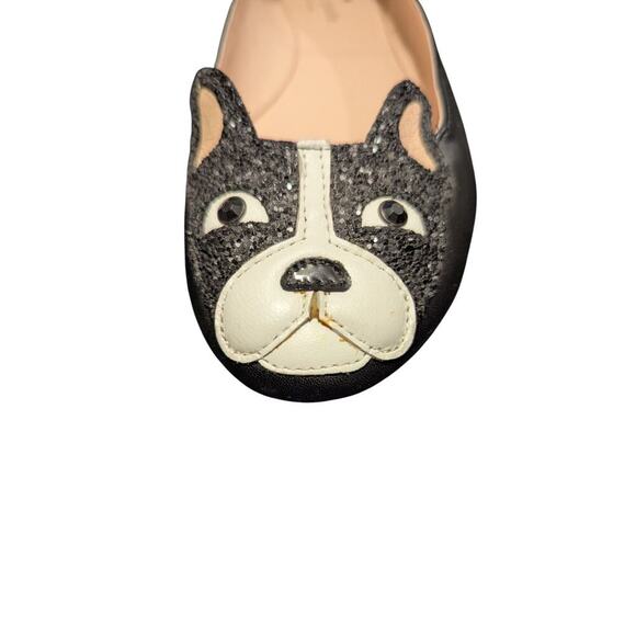 Kate Spade Women’s 8M Black White French Bulldog Boston Terrier Ballet Flats - Picture 3 of 15